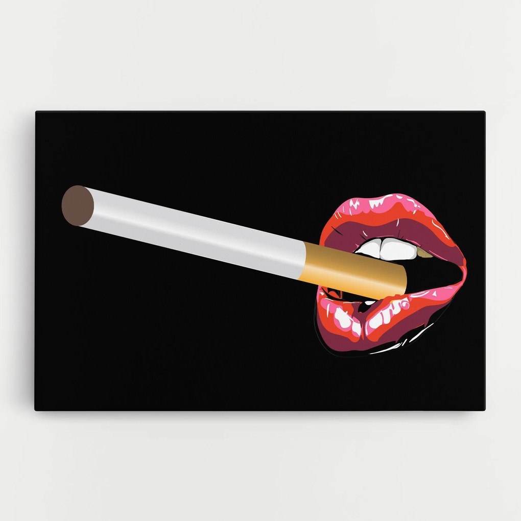 Tablou Canvas, 50x70cm, Dormitor si Living, Femei, Lips, Lips Smoking