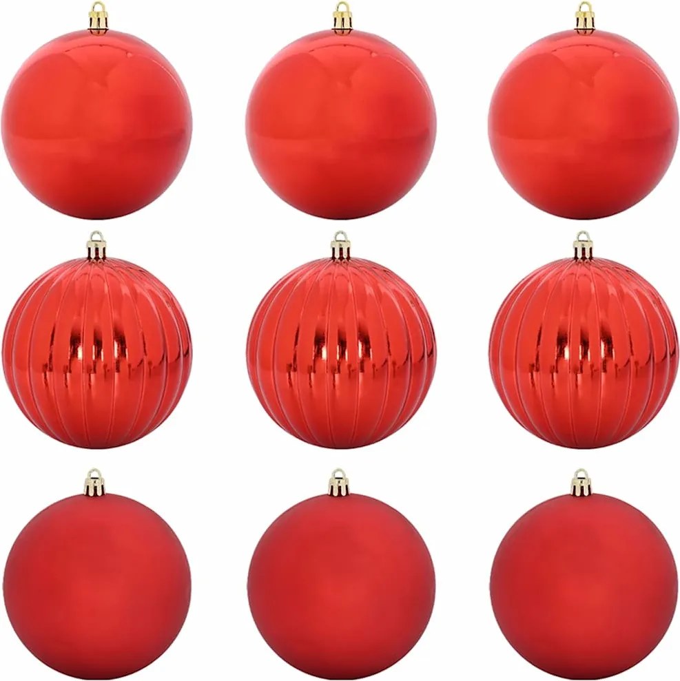 vidaXL Set de globuri de Crăciun XL 9 pcs Roșu Plastic