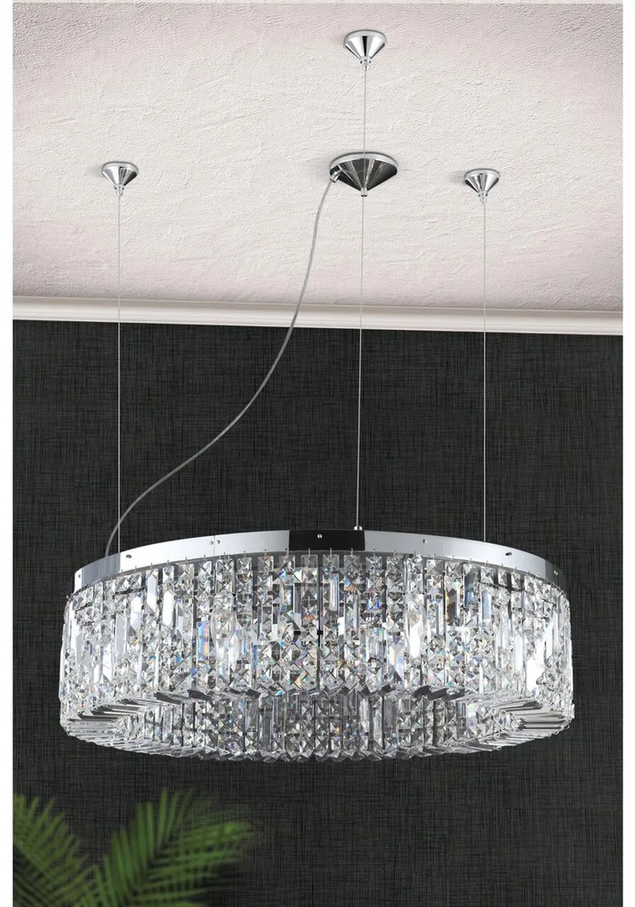 Lustra cristal Asfour design modern de lux Ring 80cm chrome plated