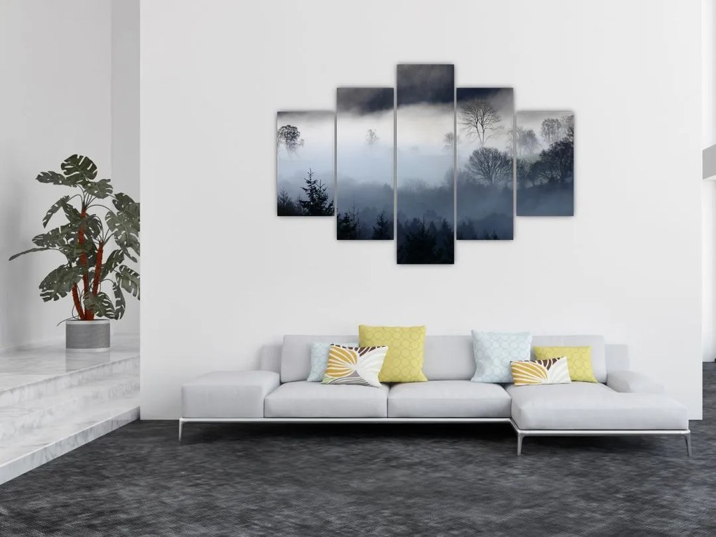 Tablou cu ceță deasupra pădurii (150x105 cm)