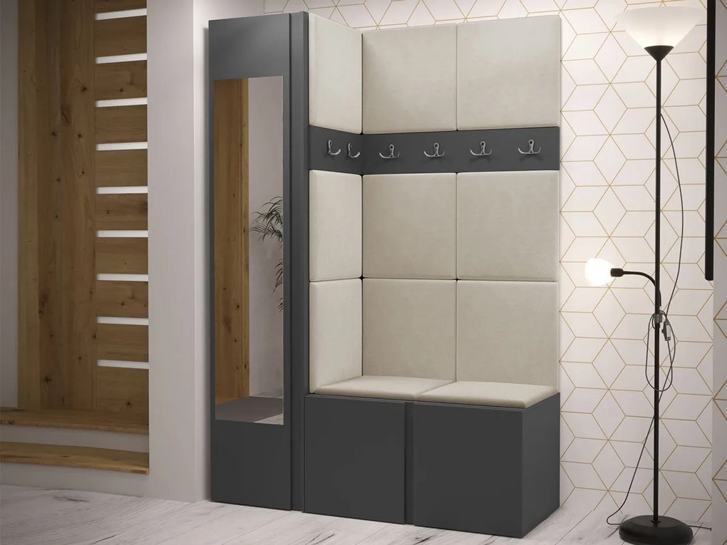Mobilier hol Tovenaz X (grafit) (cu oglindă). 1104787