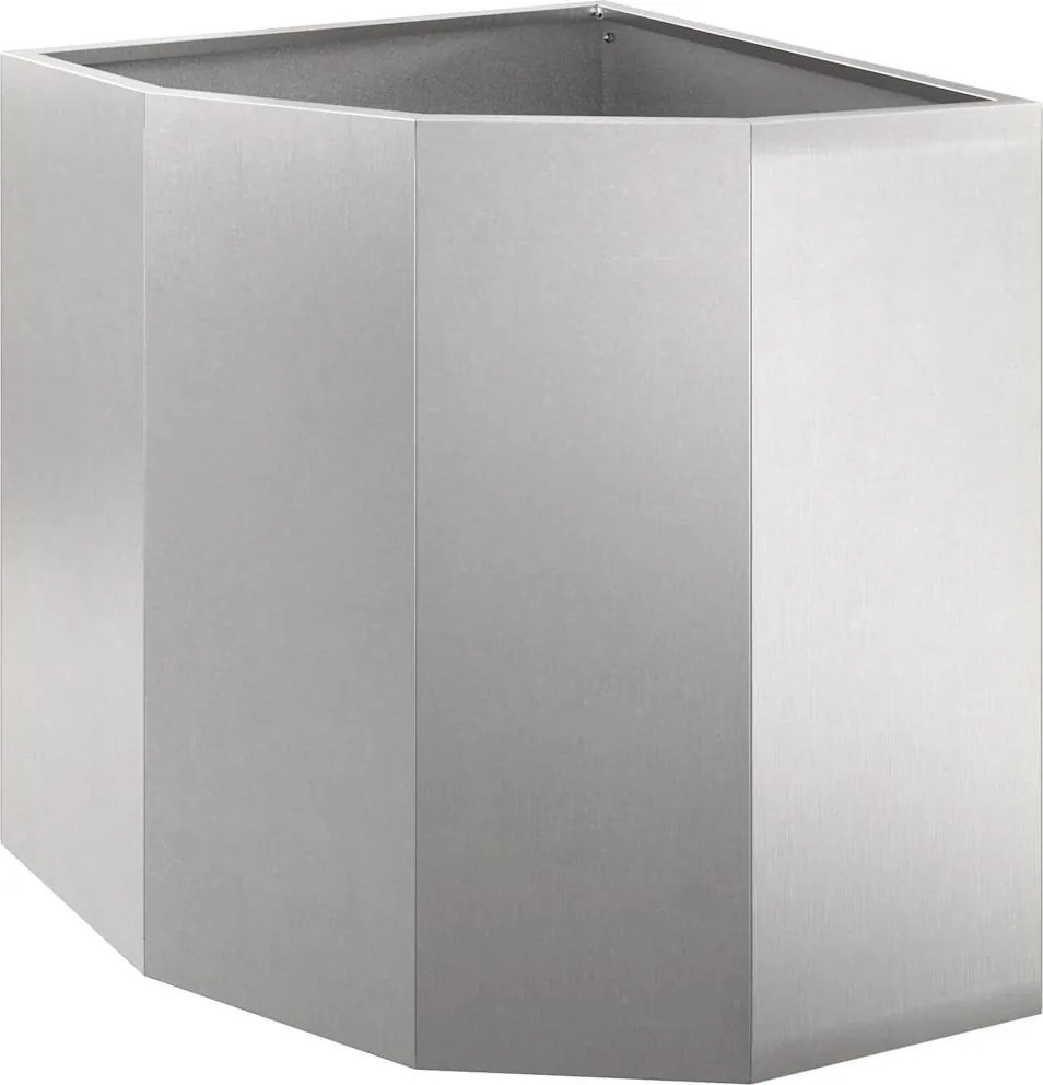 vidaXL Ghiveci de colț Argintiu 45 x 45 x 50 cm Oțel inoxidabil