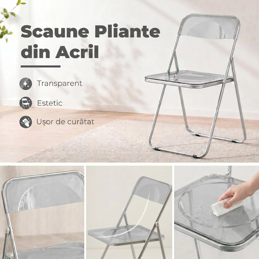 HOMCOM scaun pliabil economisitor de spațiu, ușor de depozitat | Aosom Romania