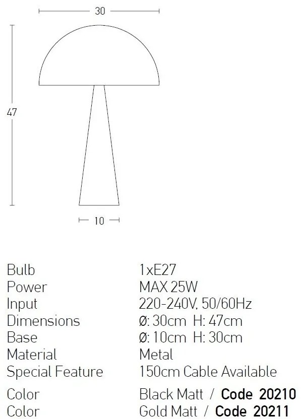 Veioza, lampa de masa design modern Valkeri negru