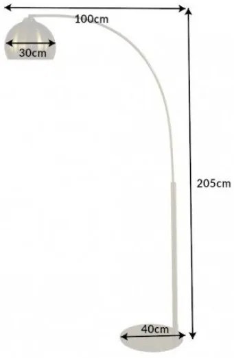 Lampadar, Lampa de podea design industrial Big Bow 205cm auriu