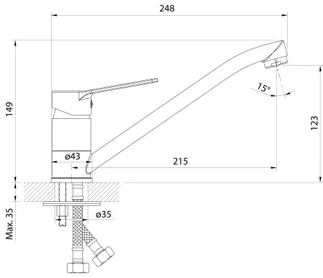 Baterie de chiuvetă Aqualine SINTRA crom lucios