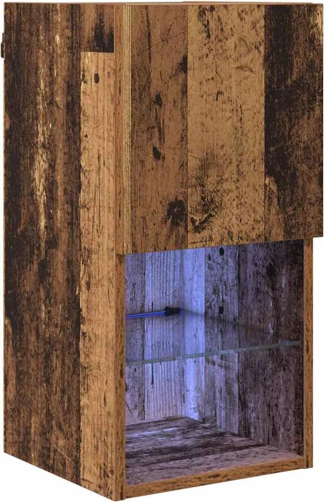 vidaXL Sistem de TV montat pe perete Lemn vechi 30,5 x 30 x 60 cm