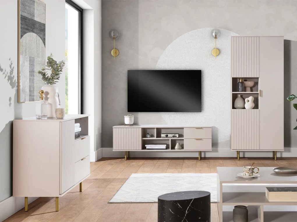 Set mobilier living Newelon II (Cașmir + auriu) . 1105965