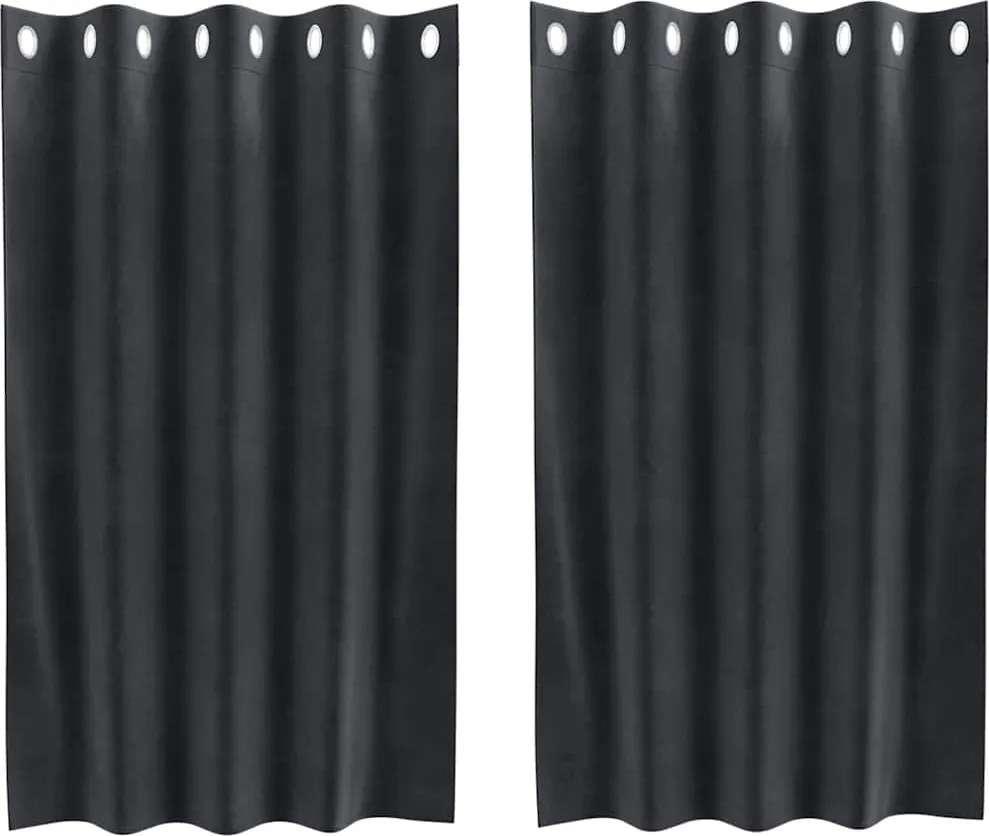 vidaXL Perdele opace 2 pcs Gri închis 140 x 140 cm Catifea