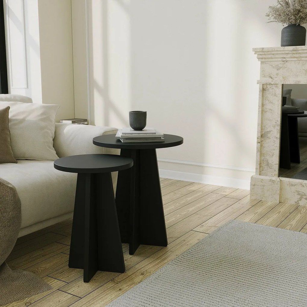 Set de măsuțe de cafea Mushroom Black, 2 buc.