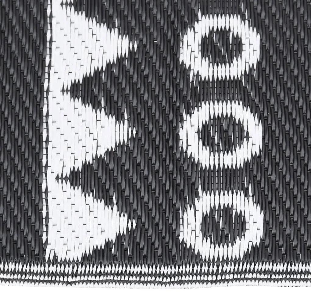 Covor de exterior, negru, 190x290 cm, PP black pattern, 190 x 290 cm