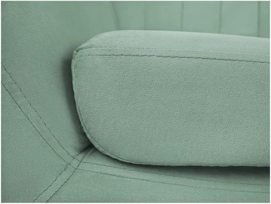 Fotoliu cu tapițerie din catifea Mazzini Sofas Sardaigne, verde mentol