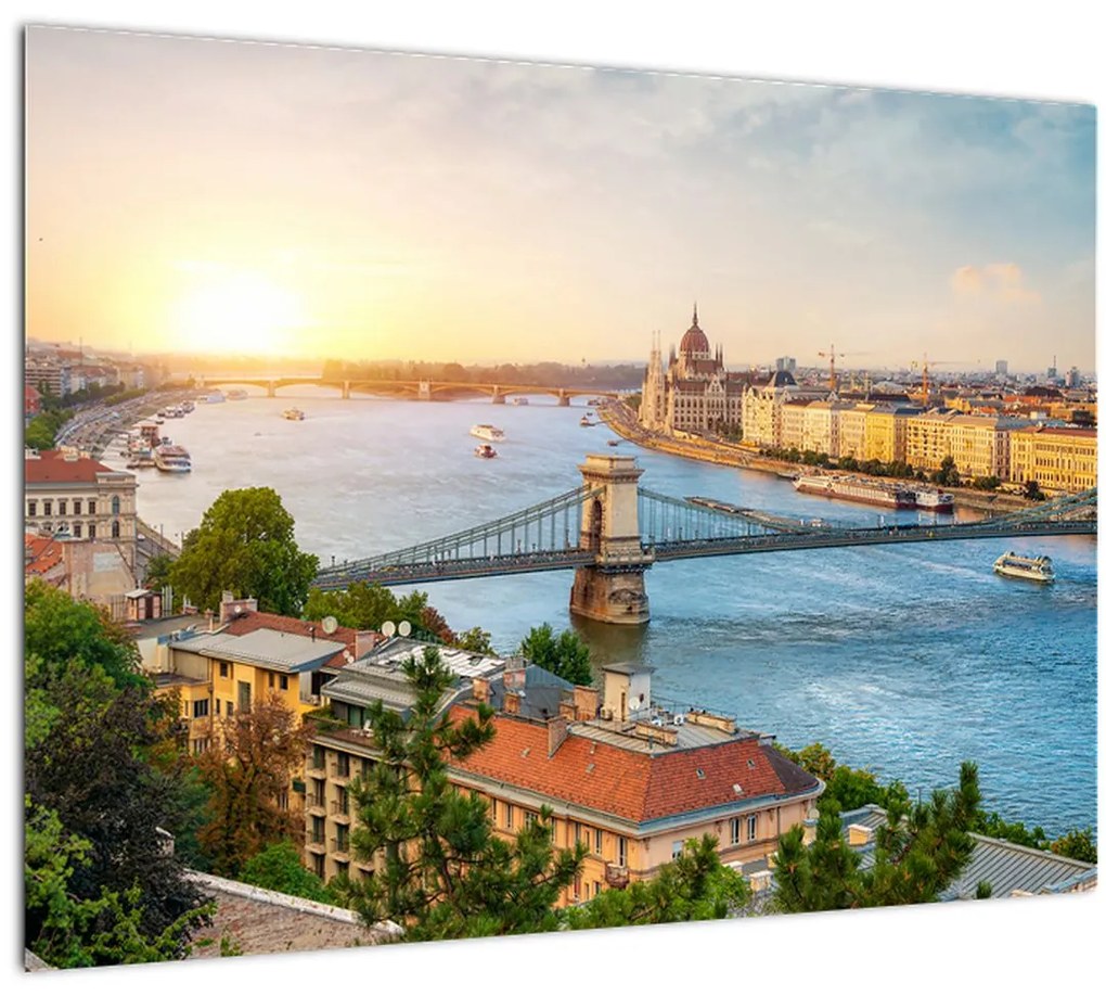 Tablou cu orașul Budapesta și râu (70x50 cm), în 40 de alte dimensiuni noi