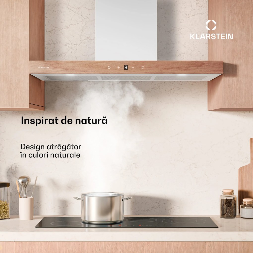 Klarstein ZenFusion T hotă extractoare | 881,6 m³/h | A++ | 210 W DC | 47 dB | evacuare aer/circulație aer