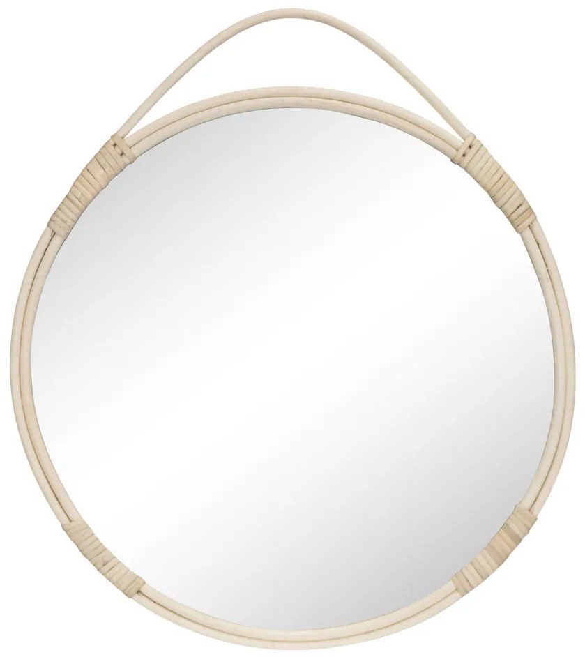 Ratan oglindă Malo, natural, ø50 cm