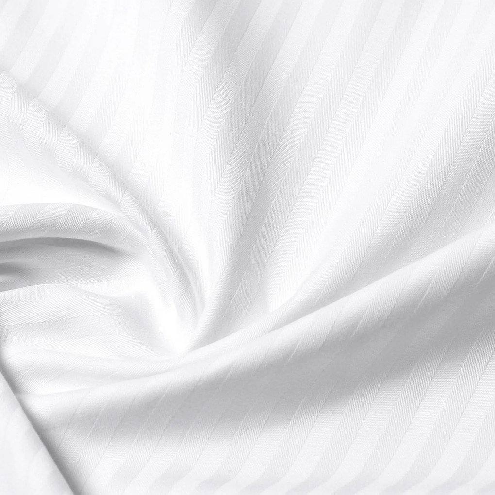 Goldea cearceafuri de pat din damasc cu dungi 4mm - alb 180 x 200 cm