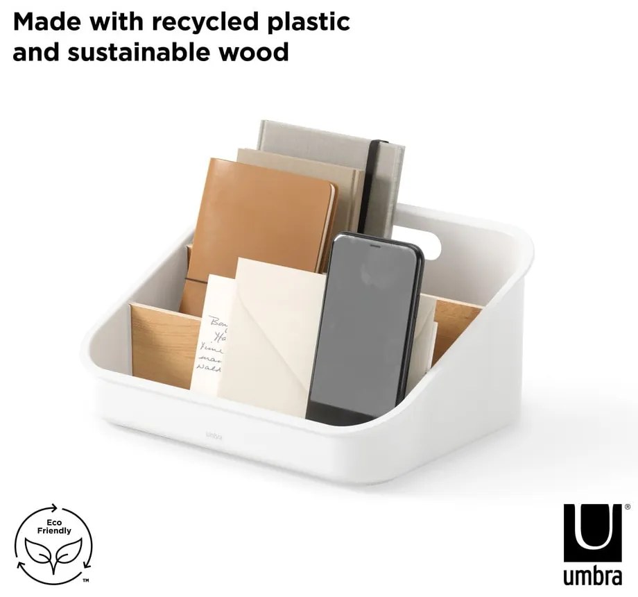 Organizator de baie alb pentru cosmetice din plastic Bellwood – Umbra