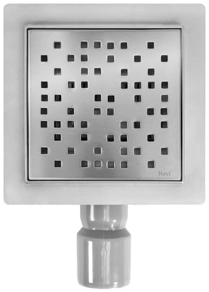 Rigola dus REA DOTS 150x150 Nickel Brush