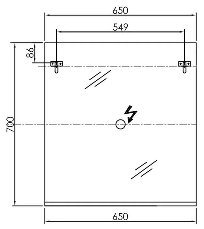 Oglinda baie 65 cm cu etajera alba Kolpasan, Evelin 650x700x140 mm, Alb