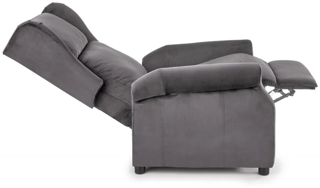 Fotoliu recliner Agustin 2 velvet gri H107 cm