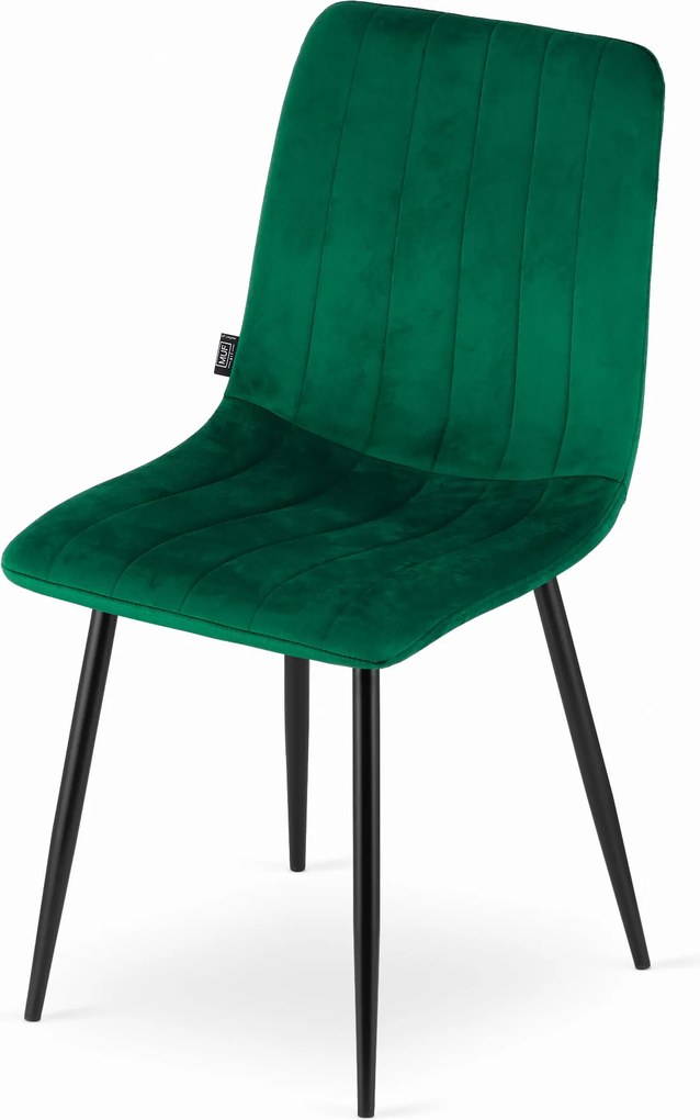 Verde scaun bucatarie LAVA din catifea cu picioare negre