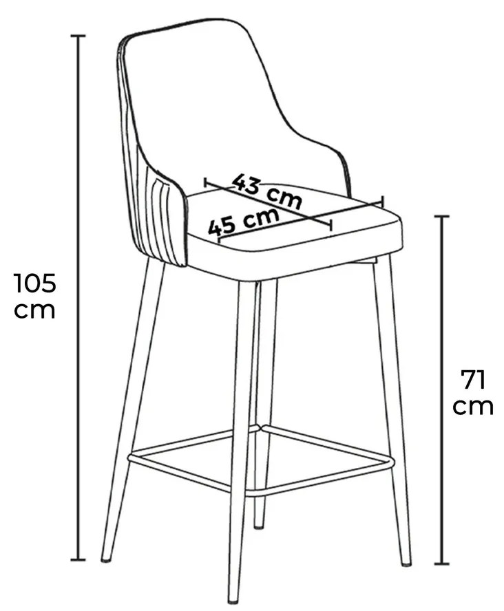 Set de scaune de bar Enox Grey, 2 buc.