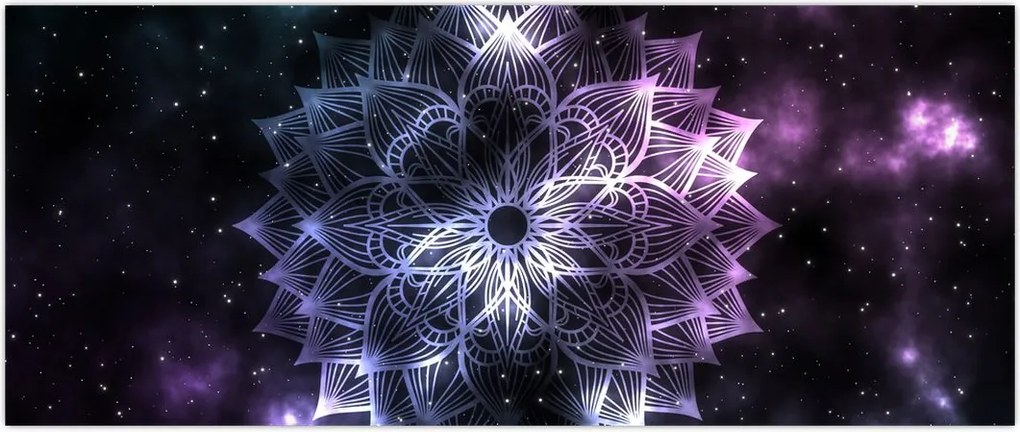 Tablou - Mandala Lotus în spațiu (120x50 cm)