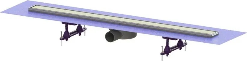 Set rigola pentru dus plus capac Kessel Linearis Compact 95 cm inox cu sita de par si clapeta multistop