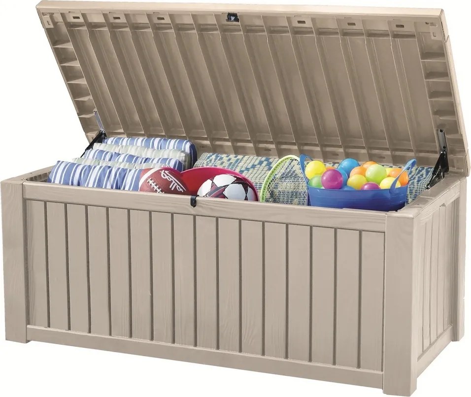 Keter cutie de depozitare pentru grădină Rockwood570 l, crem
