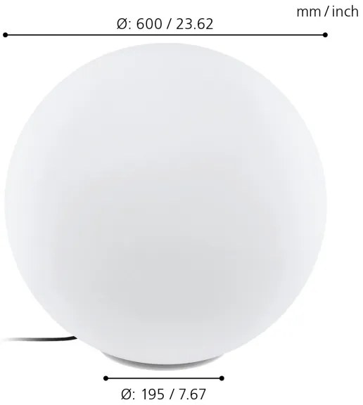 Eglo 98104 - Lampadar exterior MONTEROLO 1xE27/40W/230V IP65 ø600