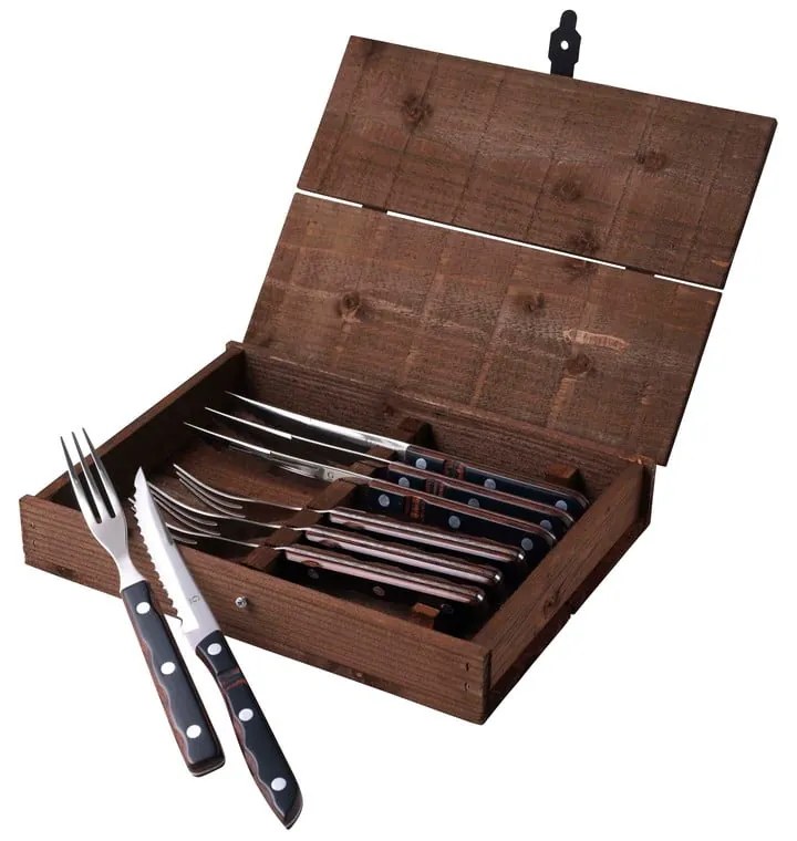Tacâmuri negre-argintii din oțel inoxidabil 8 buc. Old Farmer Classic – Gense