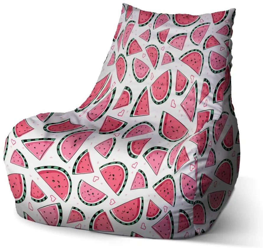 Sac de șezut Bean pepene verde - pentru copii, roșu / alb