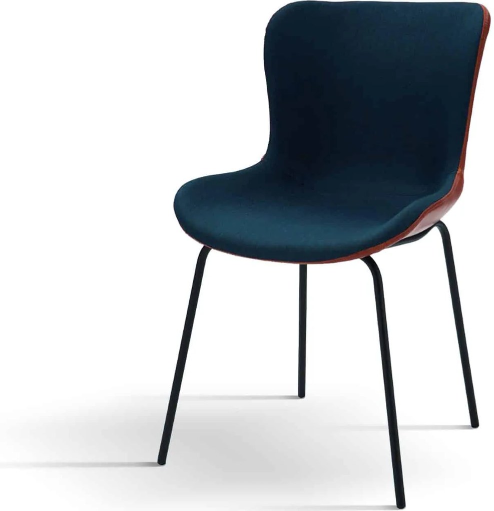 Scaun TEMPO, tesatura si piele ecologica - NEGRU - ALBASTRU