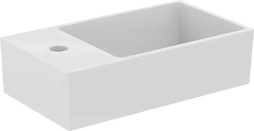 Lavoar suspendat Ideal Standard Atelier Extra 45 cm alb lucios cu orificiu baterie si preaplin stanga