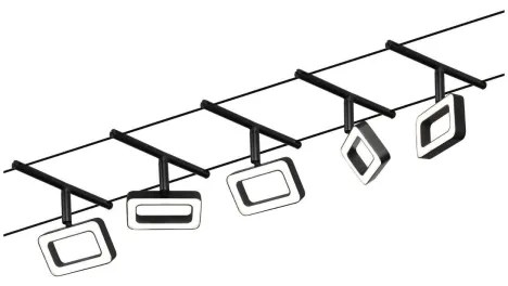 Paulmann 94485 - Set complet 5 x LED (4,8 W), sistem pe cablu FRAME, 230 V, negru