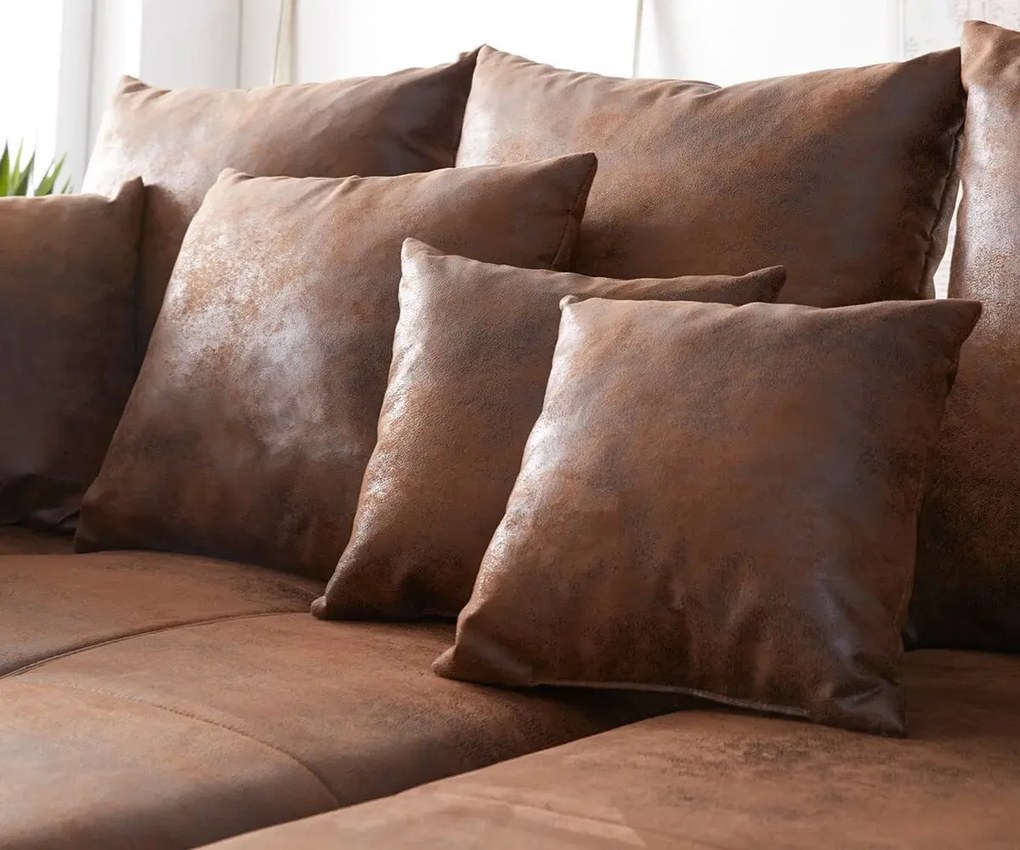 Canapea extensibilă dumonde cu 2 lăzi de depozitare si sezut confortabil din spuma high-density, Verona Madagaskar Brown 310x100 cm