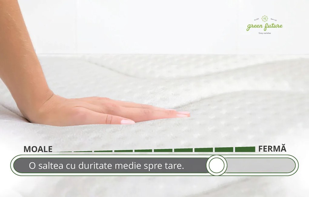 Saltea Green Future Arctic Gel Memory 14 + 5, 160x190 cm, H 21 cm, 7 zone de confort, Anatomica, Ortopedica