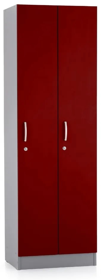 Dulap din lemn Visio LUX - 2 compartimente, 60 x 42 x 190 cm, roșu