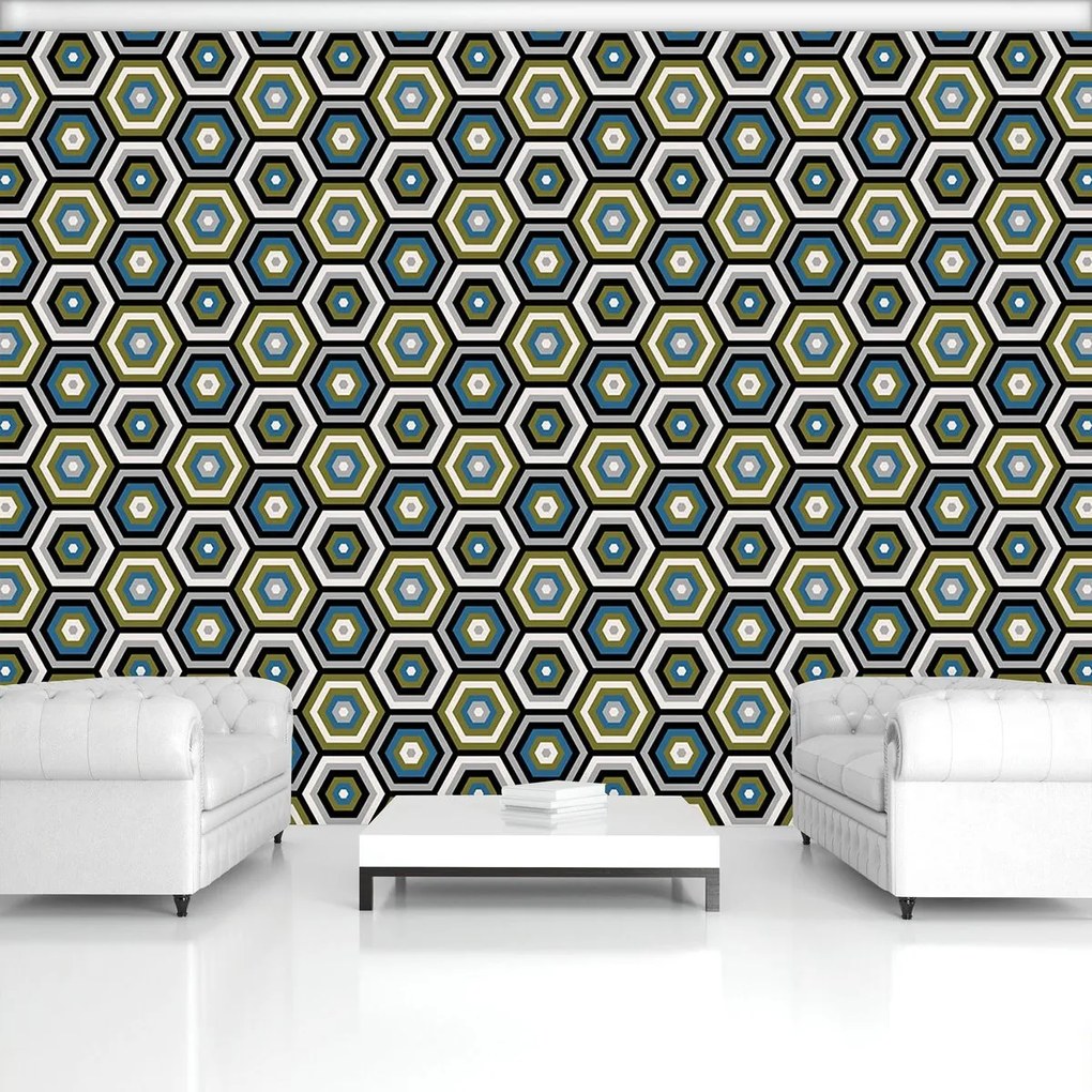 Fototapet - Hexagon (254x184 cm)