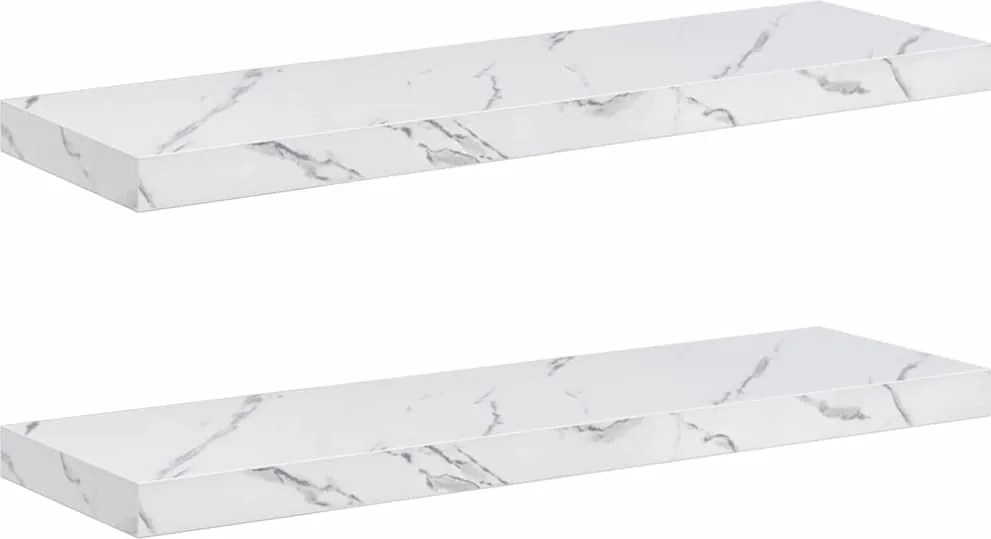 vidaXL Raft de perete Pe perete 2 pcs Marmură albă 90 x 23,5 x 4 cm
