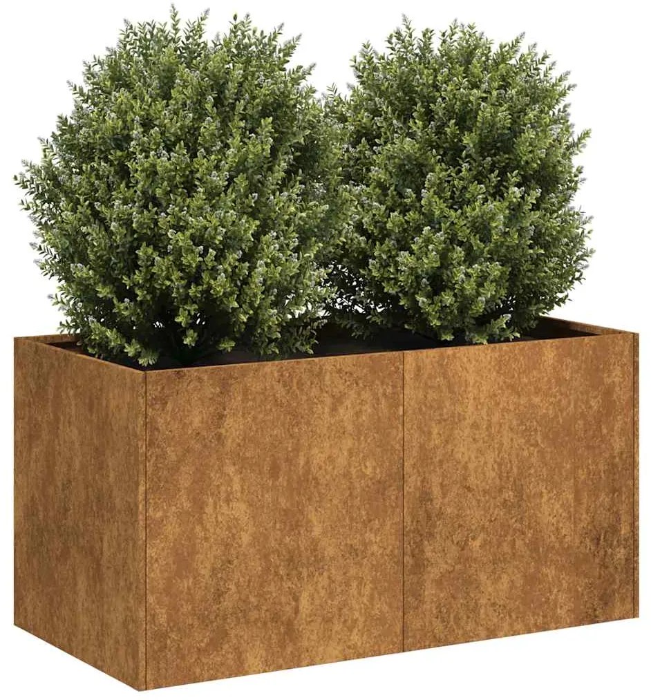 vidaXL Jardinieră Rusty 80x40x40 cm Oțel pentru intemperii
