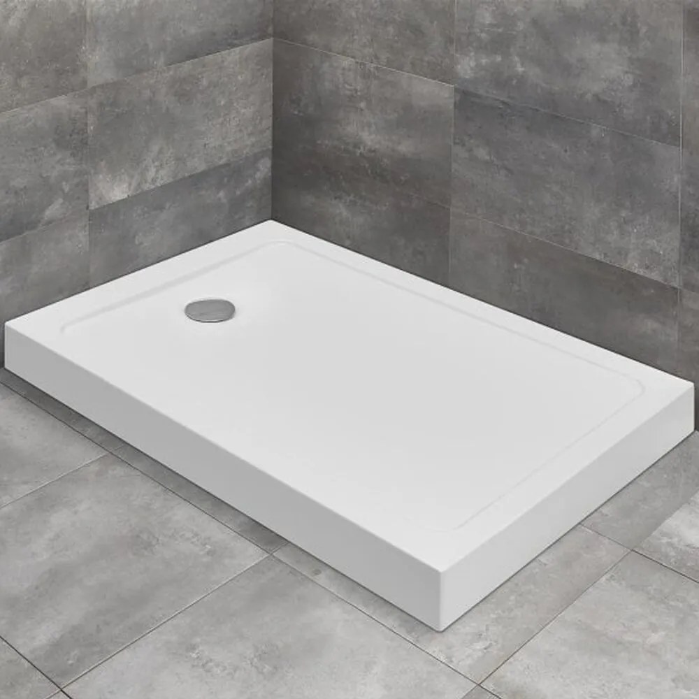 Cadita dus dreptunghiulara Radaway Doros F Compact 150x90 cm acril alb