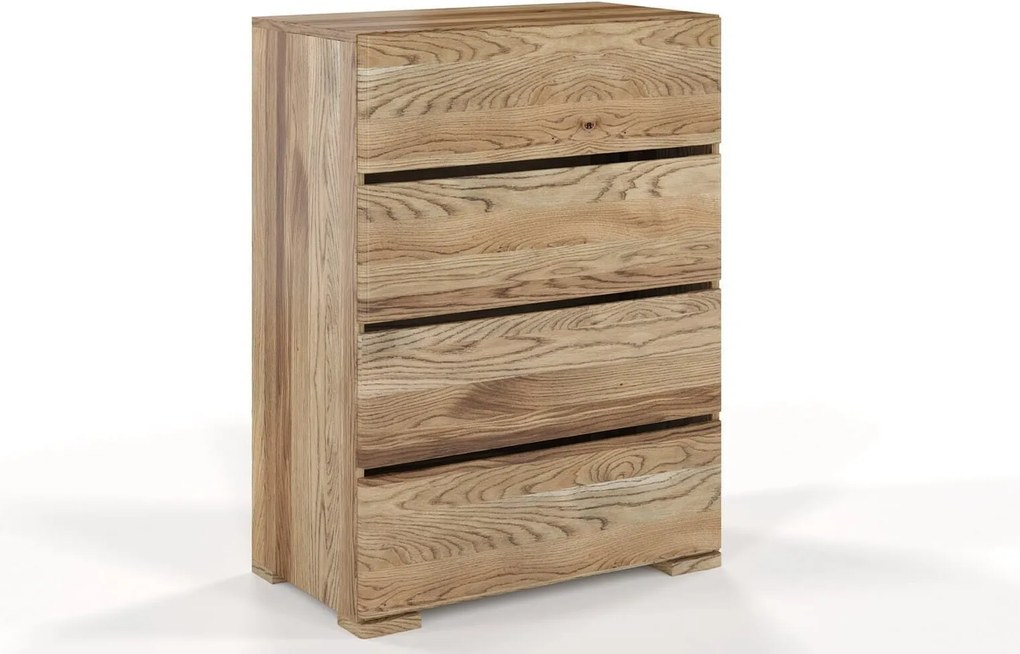 Comodă lemn masiv TerraCraft Stejar 3 Sertare, 80 × 45 × 108 cm - Stejar auriu