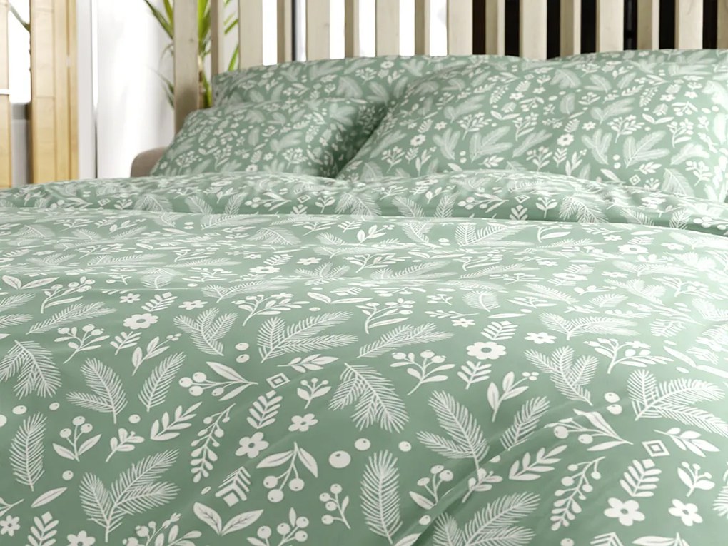 Lenjerie de pat din polibumbac ARBORA verde Dimensiune lenjerie de pat: 2 buc 70 x 90 cm | 200 x 220 cm