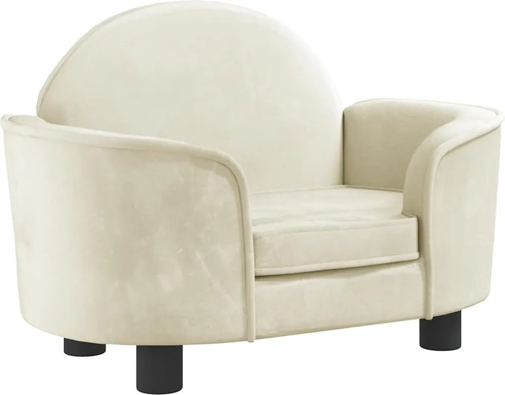 vidaXL Pat de câini, crem, 66x40x45 cm, catifea