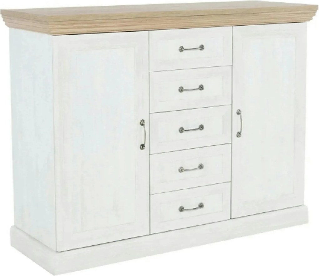 Comoda ROYAL K2D, PAL, pin nordic/stejar sălbatic, 127x46X98 cm