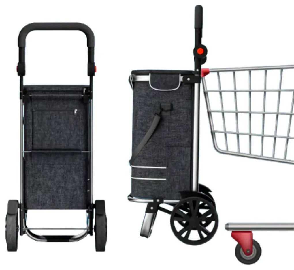 Geantă de cumpărături pe roți EASY, 50L, negru Jurhan