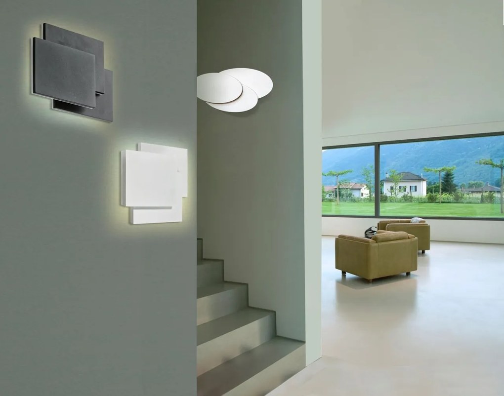 Aplica de perete LED ambientala CLOVER OVAL neagra