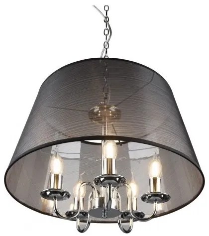 Lustră pe lanț CIMA 5xE14/40W/230V negru Reality