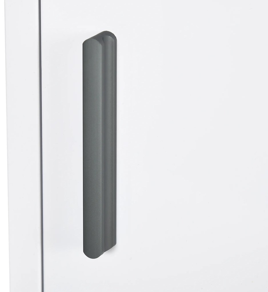 kleankin Dulap Medicamente cu 3 Rafturi și Ușă Magnetică, cu un strat rezistent la apă și rugină 30x12x60 cm, Alb | Aosom Romania